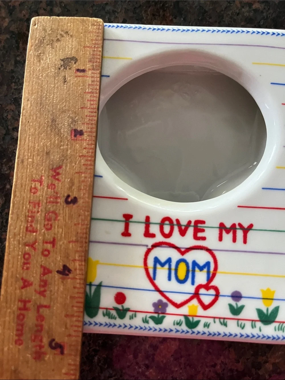 ‘I LOVE MY MOM’ Vtg Ceramic Picture Photo Frame Floral Theme Mothers Day+ *READ*